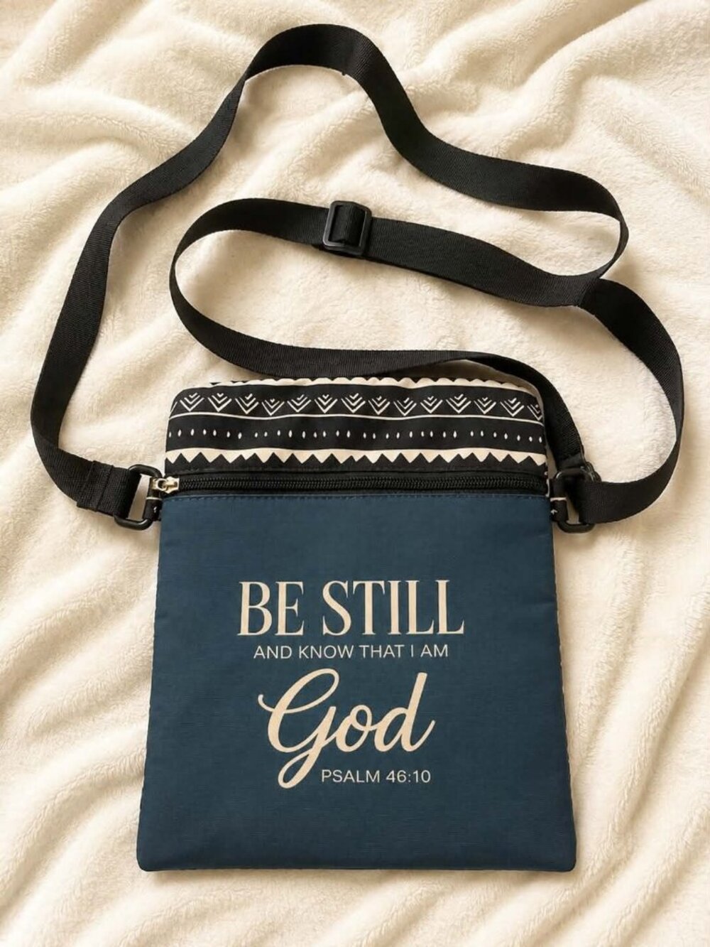 Faith-inspired crossbody bag